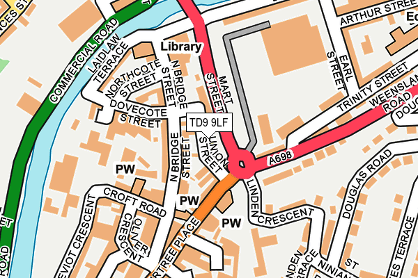 TD9 9LF map - OS OpenMap – Local (Ordnance Survey)