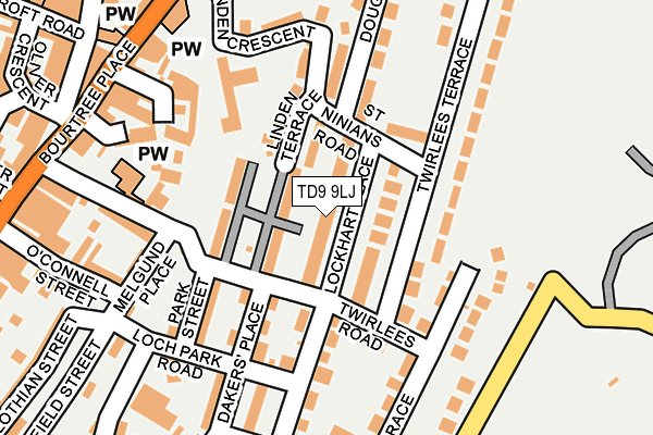 TD9 9LJ map - OS OpenMap – Local (Ordnance Survey)