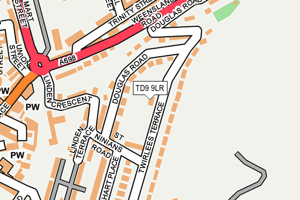 TD9 9LR map - OS OpenMap – Local (Ordnance Survey)