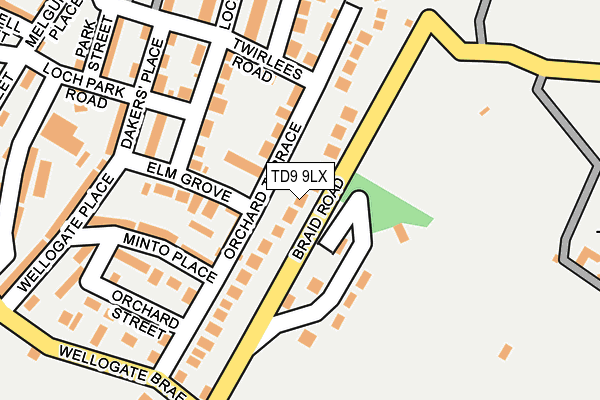 TD9 9LX map - OS OpenMap – Local (Ordnance Survey)