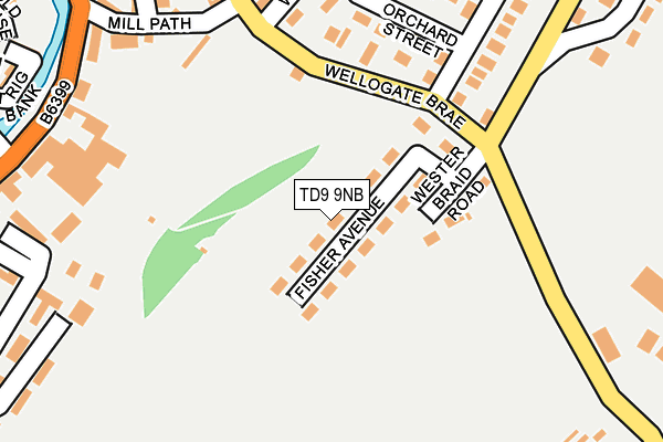 TD9 9NB map - OS OpenMap – Local (Ordnance Survey)
