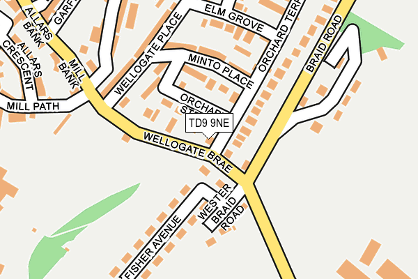 TD9 9NE map - OS OpenMap – Local (Ordnance Survey)