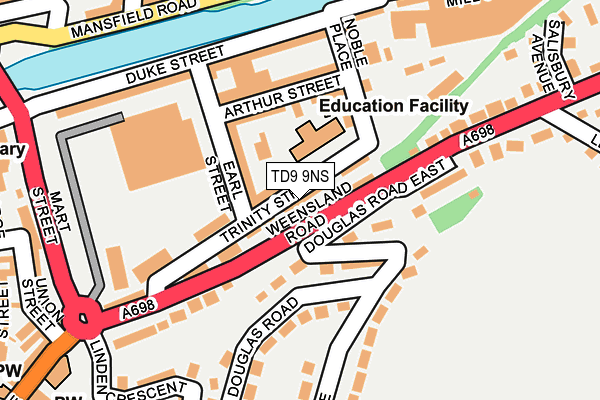 TD9 9NS map - OS OpenMap – Local (Ordnance Survey)