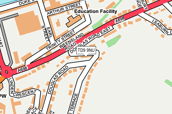 TD9 9NU map - OS OpenMap – Local (Ordnance Survey)