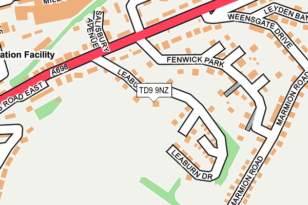 TD9 9NZ map - OS OpenMap – Local (Ordnance Survey)
