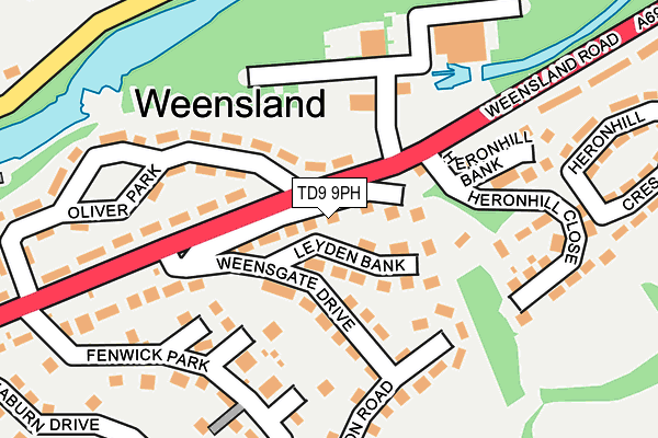 TD9 9PH map - OS OpenMap – Local (Ordnance Survey)