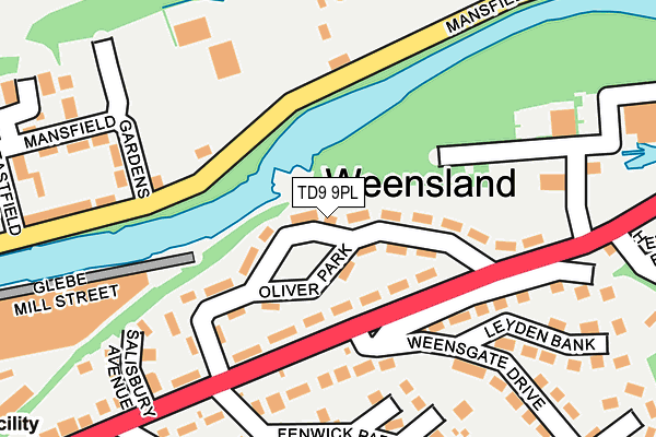 TD9 9PL map - OS OpenMap – Local (Ordnance Survey)