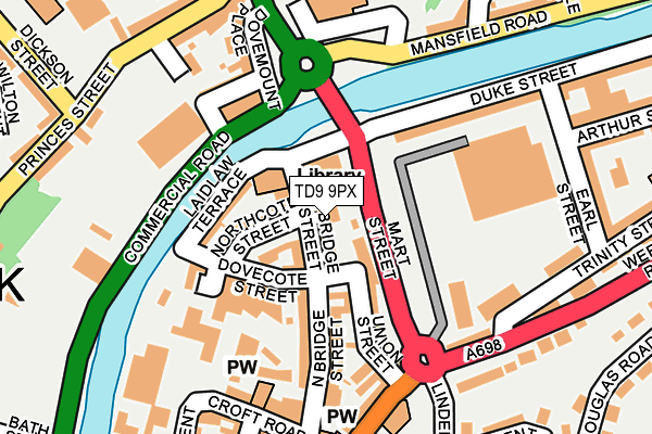 TD9 9PX map - OS OpenMap – Local (Ordnance Survey)