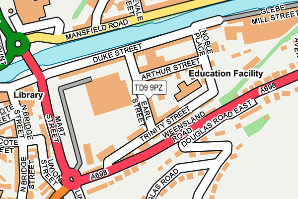 TD9 9PZ map - OS OpenMap – Local (Ordnance Survey)