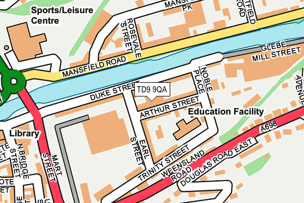 TD9 9QA map - OS OpenMap – Local (Ordnance Survey)