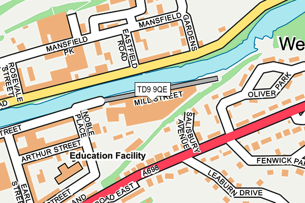 TD9 9QE map - OS OpenMap – Local (Ordnance Survey)