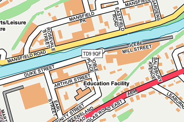 TD9 9QF map - OS OpenMap – Local (Ordnance Survey)