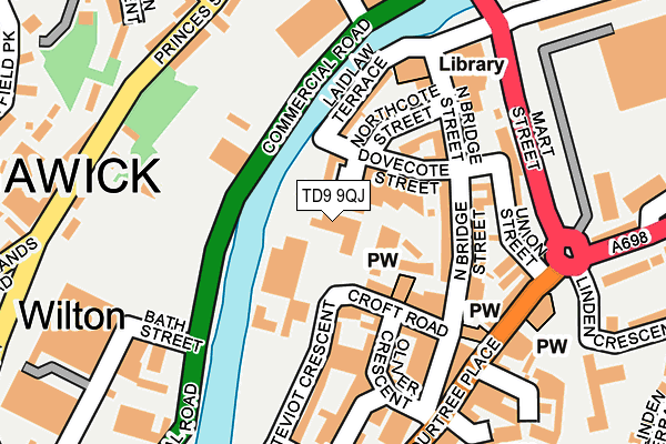 TD9 9QJ map - OS OpenMap – Local (Ordnance Survey)