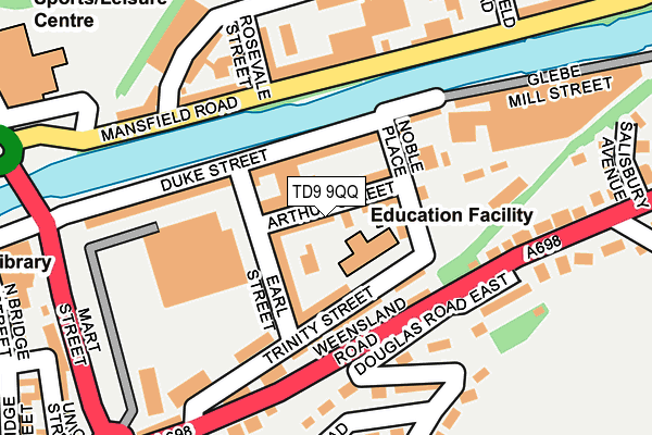 TD9 9QQ map - OS OpenMap – Local (Ordnance Survey)