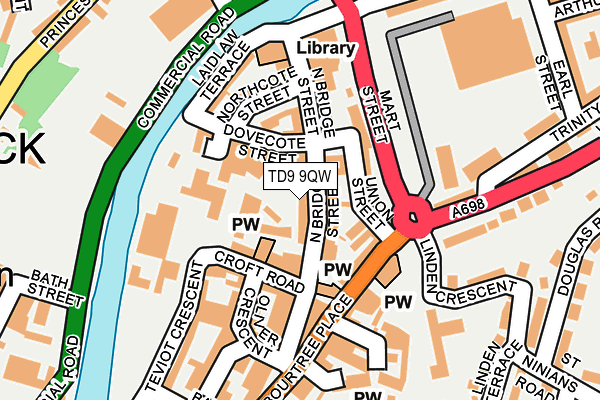 TD9 9QW map - OS OpenMap – Local (Ordnance Survey)