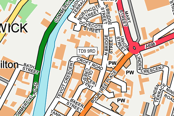TD9 9RD map - OS OpenMap – Local (Ordnance Survey)