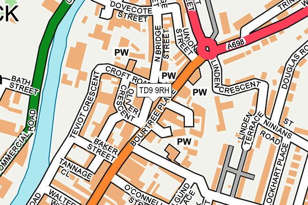 TD9 9RH map - OS OpenMap – Local (Ordnance Survey)