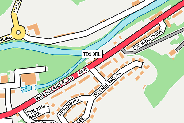 TD9 9RL map - OS OpenMap – Local (Ordnance Survey)
