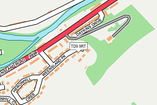 TD9 9RT map - OS OpenMap – Local (Ordnance Survey)