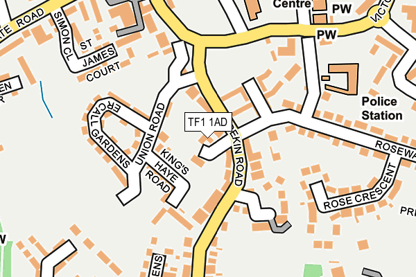 TF1 1AD map - OS OpenMap – Local (Ordnance Survey)