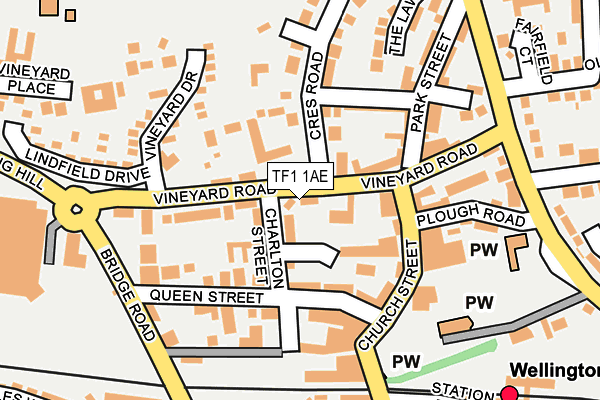 TF1 1AE map - OS OpenMap – Local (Ordnance Survey)