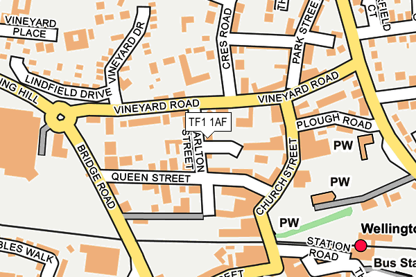 TF1 1AF map - OS OpenMap – Local (Ordnance Survey)