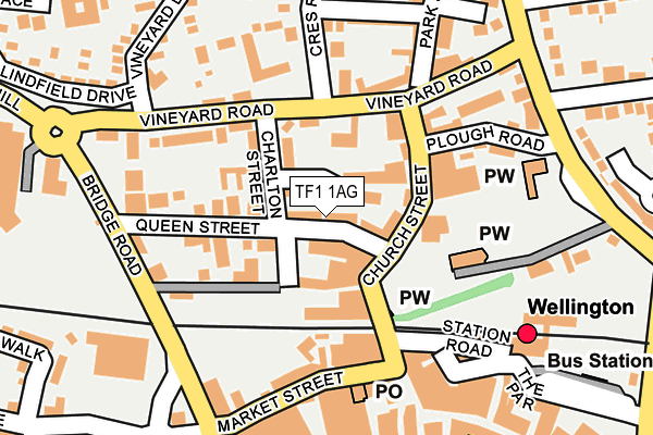 TF1 1AG map - OS OpenMap – Local (Ordnance Survey)