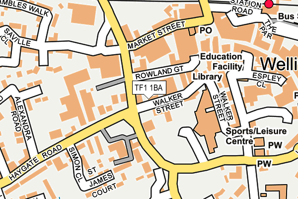 TF1 1BA map - OS OpenMap – Local (Ordnance Survey)