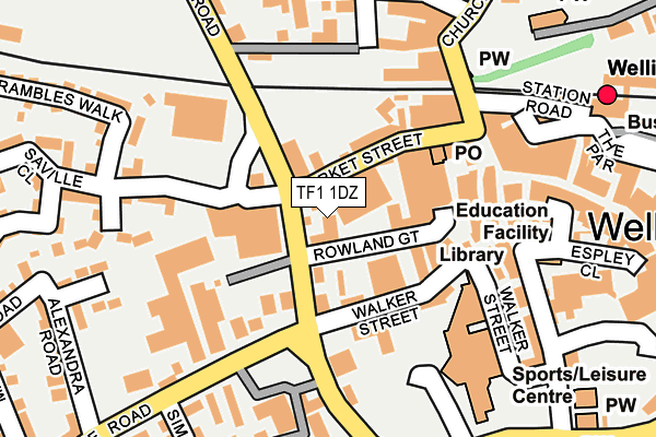 TF1 1DZ map - OS OpenMap – Local (Ordnance Survey)