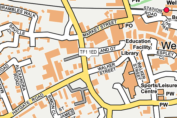 TF1 1ED map - OS OpenMap – Local (Ordnance Survey)