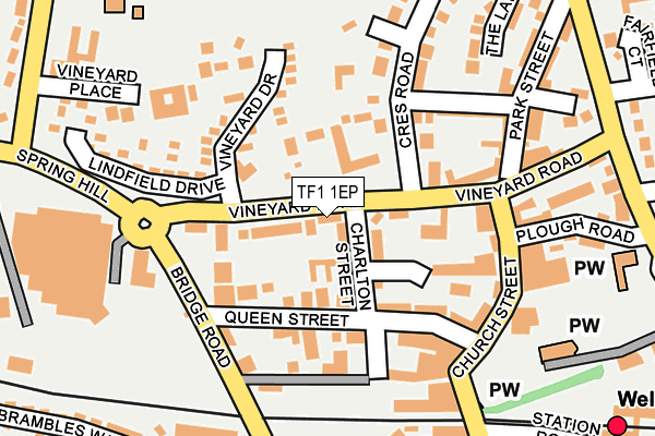 TF1 1EP map - OS OpenMap – Local (Ordnance Survey)