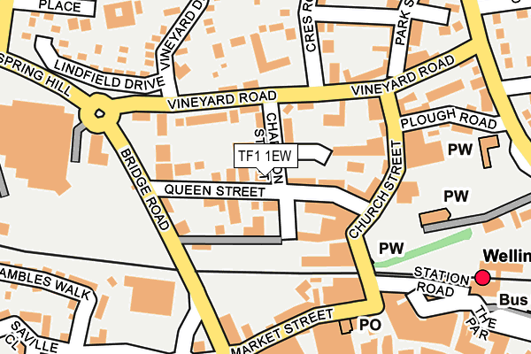 TF1 1EW map - OS OpenMap – Local (Ordnance Survey)