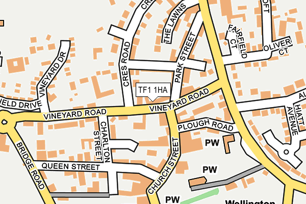 TF1 1HA map - OS OpenMap – Local (Ordnance Survey)