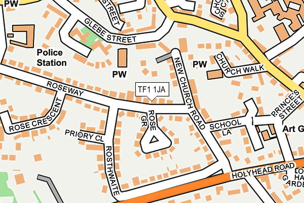 TF1 1JA map - OS OpenMap – Local (Ordnance Survey)