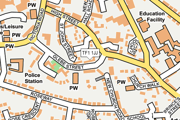 TF1 1JJ map - OS OpenMap – Local (Ordnance Survey)