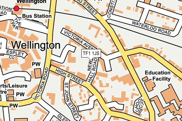 TF1 1JS map - OS OpenMap – Local (Ordnance Survey)