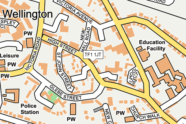 TF1 1JT map - OS OpenMap – Local (Ordnance Survey)