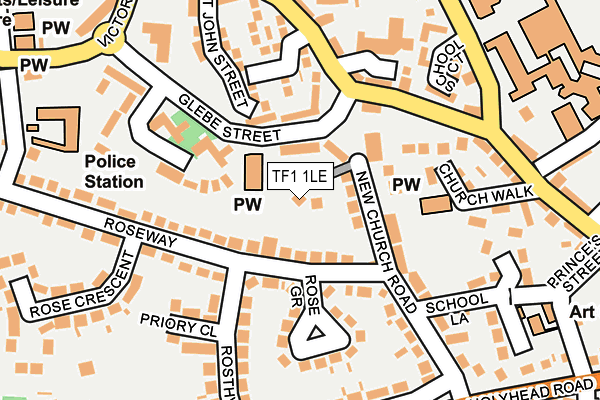 TF1 1LE map - OS OpenMap – Local (Ordnance Survey)