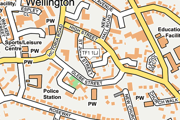 TF1 1LJ map - OS OpenMap – Local (Ordnance Survey)