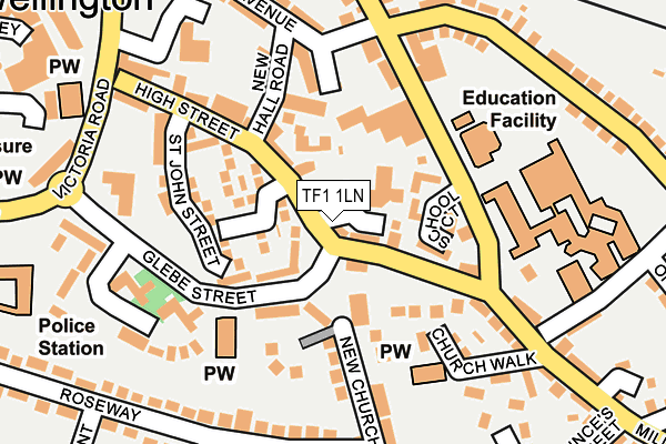 TF1 1LN map - OS OpenMap – Local (Ordnance Survey)