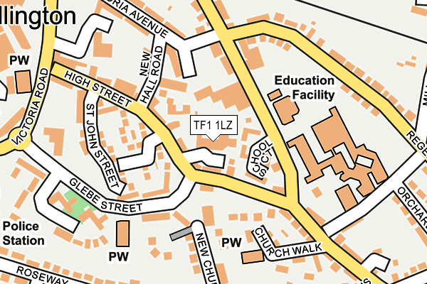 TF1 1LZ map - OS OpenMap – Local (Ordnance Survey)