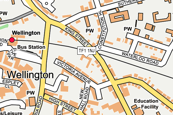 TF1 1NJ map - OS OpenMap – Local (Ordnance Survey)