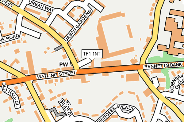 TF1 1NT map - OS OpenMap – Local (Ordnance Survey)