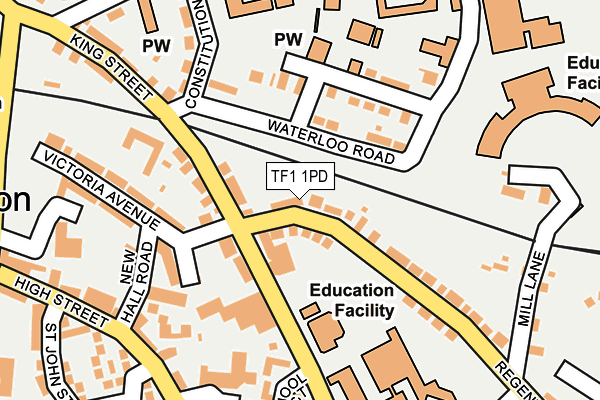 TF1 1PD map - OS OpenMap – Local (Ordnance Survey)