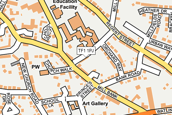 TF1 1PJ map - OS OpenMap – Local (Ordnance Survey)