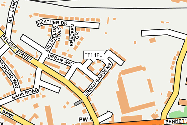 TF1 1PL map - OS OpenMap – Local (Ordnance Survey)