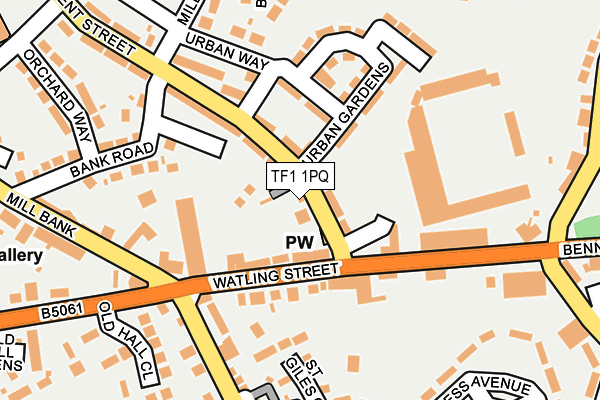 TF1 1PQ map - OS OpenMap – Local (Ordnance Survey)