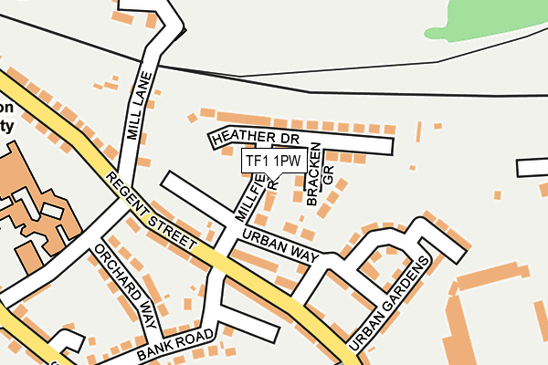TF1 1PW map - OS OpenMap – Local (Ordnance Survey)