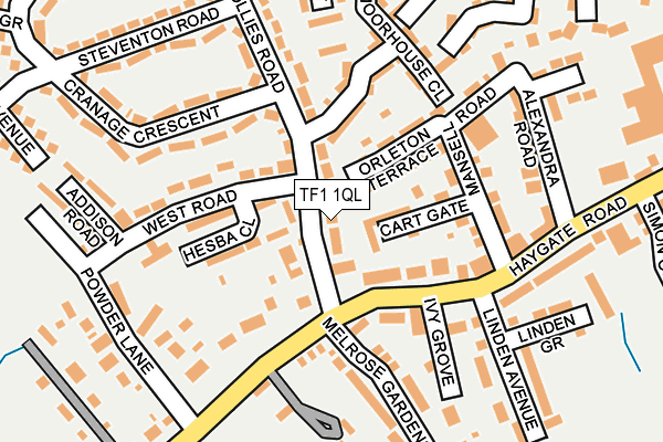 TF1 1QL map - OS OpenMap – Local (Ordnance Survey)
