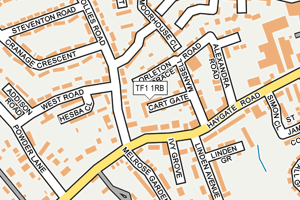 TF1 1RB map - OS OpenMap – Local (Ordnance Survey)